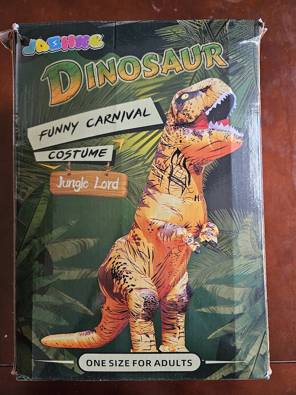 Orange Dinosaur Costume - Jungle Lord Funny Carnival Adult Worn Once